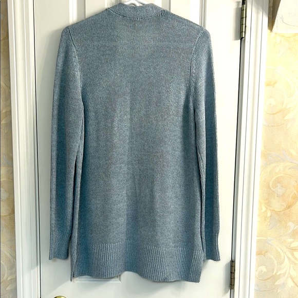 Ann Taylor Blue-Gray Cardigan Sweater with Metallic Sparkle Threads. EUC - Picture 3 of 7